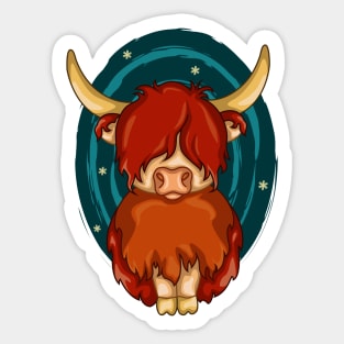 Cute cartoon bull Sticker